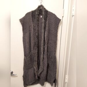 Long Gray Knitted Vest